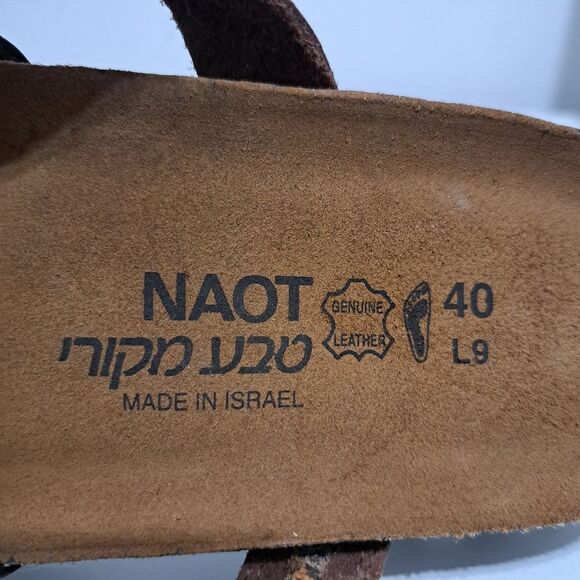 Naot Leather Boho Grunge Casual Slide Slip On Sandals Size 40 US 9 Brown - Picture 10 of 13